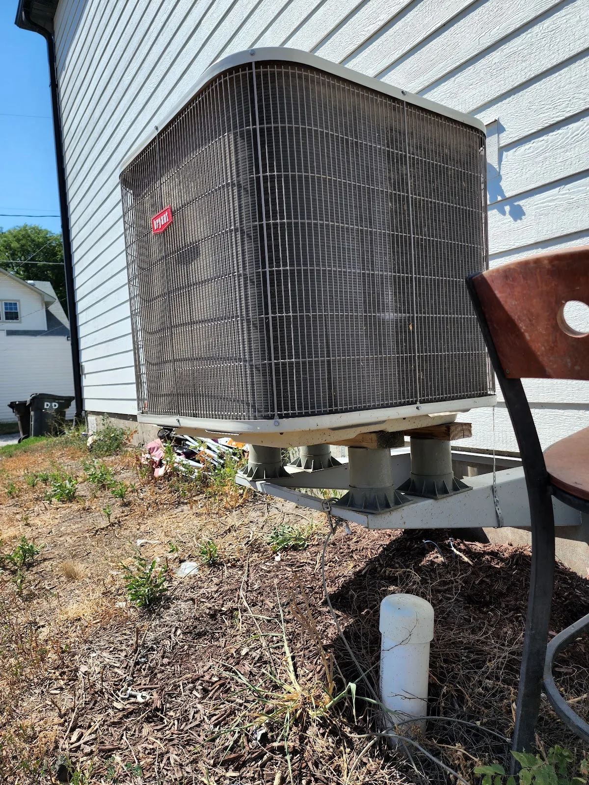 Real outdoor AC condenser unit installed by Command Heating